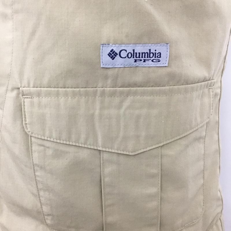 コロンビア Columbia ベスト ベスト 218 PM5626 MatherCrestVest 前ボタン カジュアルベスト M ロゴ、文字 ベージュ / ベージュ /  メンズ USED 古着 中古 10109977