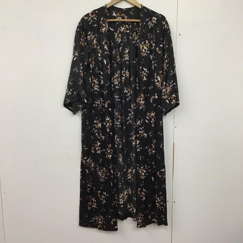 レプシィム LEPSIM カーディガン 七分袖 LP070216AD ロングカーディガン ガウン FREE 花柄 黒 / ブラック /  レディース USED 古着 中古 10142233