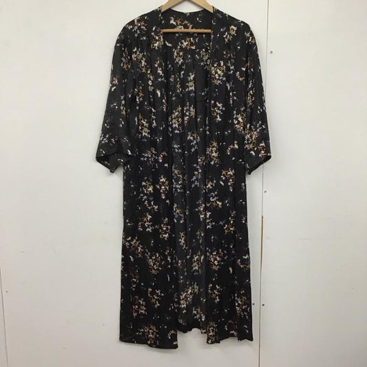 レプシィム LEPSIM カーディガン 七分袖 LP070216AD ロングカーディガン ガウン FREE 花柄 黒 / ブラック /  レディース USED 古着 中古 10142233