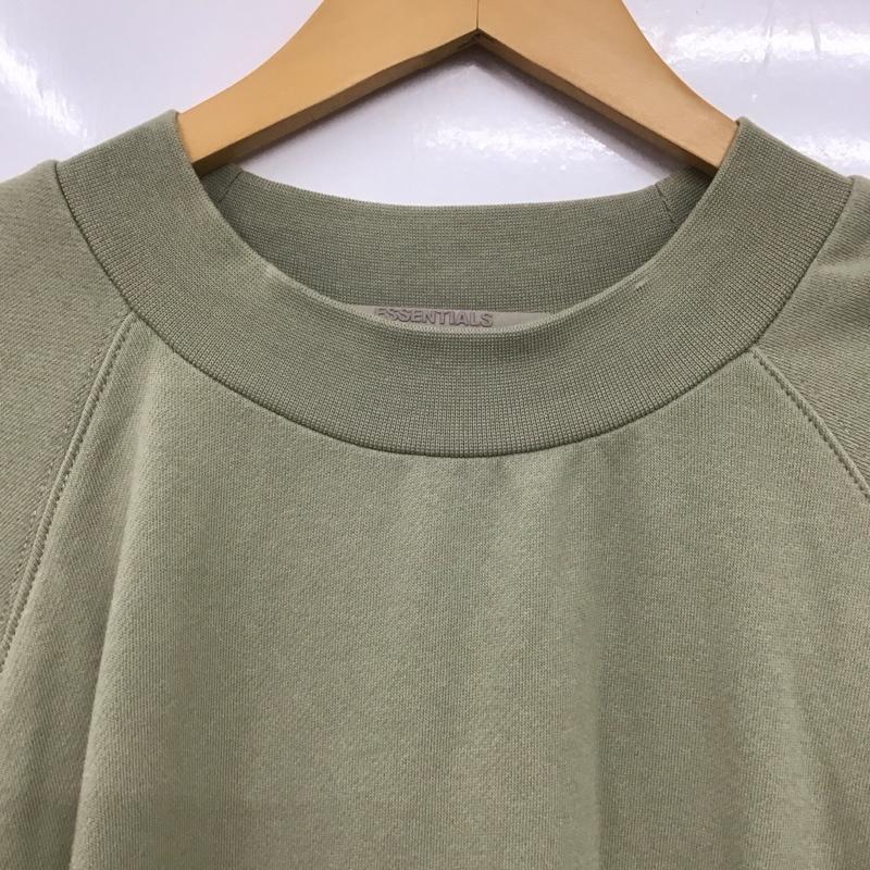 エッセンシャルズ ESSENTIALS カットソー 半袖 半袖カットソー 無地Tシャツ クルーネックカットソー L 無地 カーキ / カーキ /  メンズ USED 古着 中古 10131995