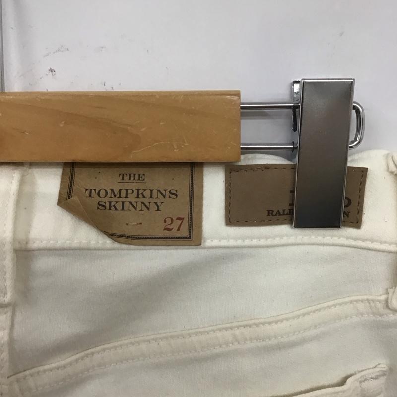 ポロラルフローレン POLO RALPH LAUREN パンツ デニム、ジーンズ デニムパンツ スリムパンツ ストレッチパンツ ジーンズ 27インチ 無地 白 / ホワイト /  レディース USED 古着 中古 10107363