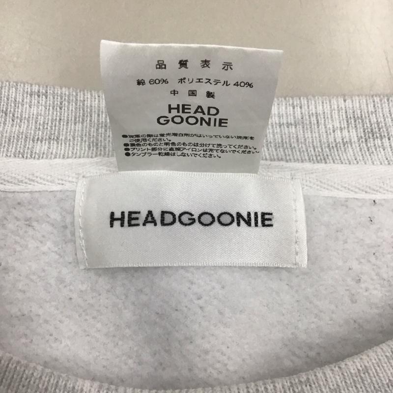 ヘッドグーニー HEADGOONIE トレーナー 長袖 長袖トレーナー スウェット クルーネック リブスウェットカットソー L 無地 灰 / グレー /  メンズ USED 古着 中古 10113173