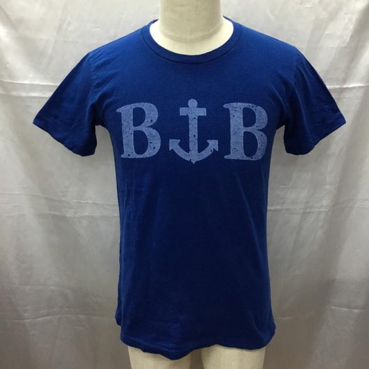 ブルーブルー BLUE BLUE Tシャツ 半袖 クルーネック コットン S ロゴ、文字 青 / ブルー /  メンズ USED 古着 中古 10112379