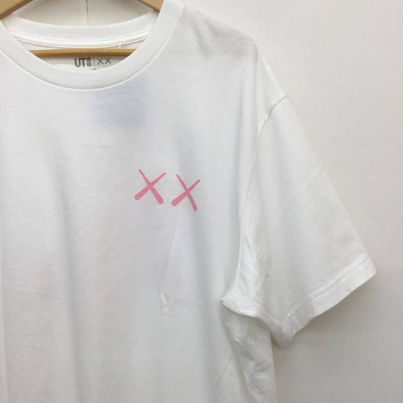 ユニクロ UNIQLO Tシャツ 半袖 KAWS カウズ XXL プリント 白 / ホワイト / X 桃 / ピンク /  メンズ USED 古着 中古 10113098