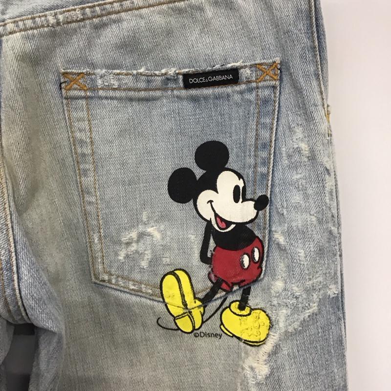 ドルチェアンドガッバーナ DOLCE&GABBANA パンツ デニム、ジーンズ ミッキー ディズニー 44 無地 水色 / ライトブルー /  メンズ USED 古着 中古 10121897