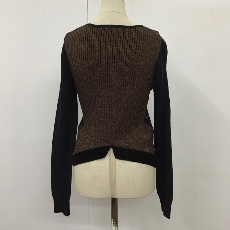 マークバイマークジェイコブス MARC by MARC JACOBS カーディガン 長袖 M1122754 12 ウール混 クルーネック XS  黒 / ブラック / X 茶 / ブラウン /  レディース USED 古着 中古 10116726