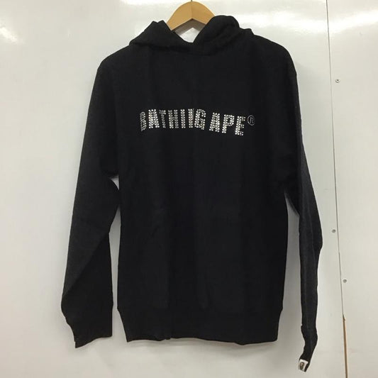 アベイシングエイプ A BATHING APE パーカー 長袖 長袖パーカー プルオーバーパーカー スウェット M ロゴ、文字 黒 / ブラック /  メンズ USED 古着 中古 10145558