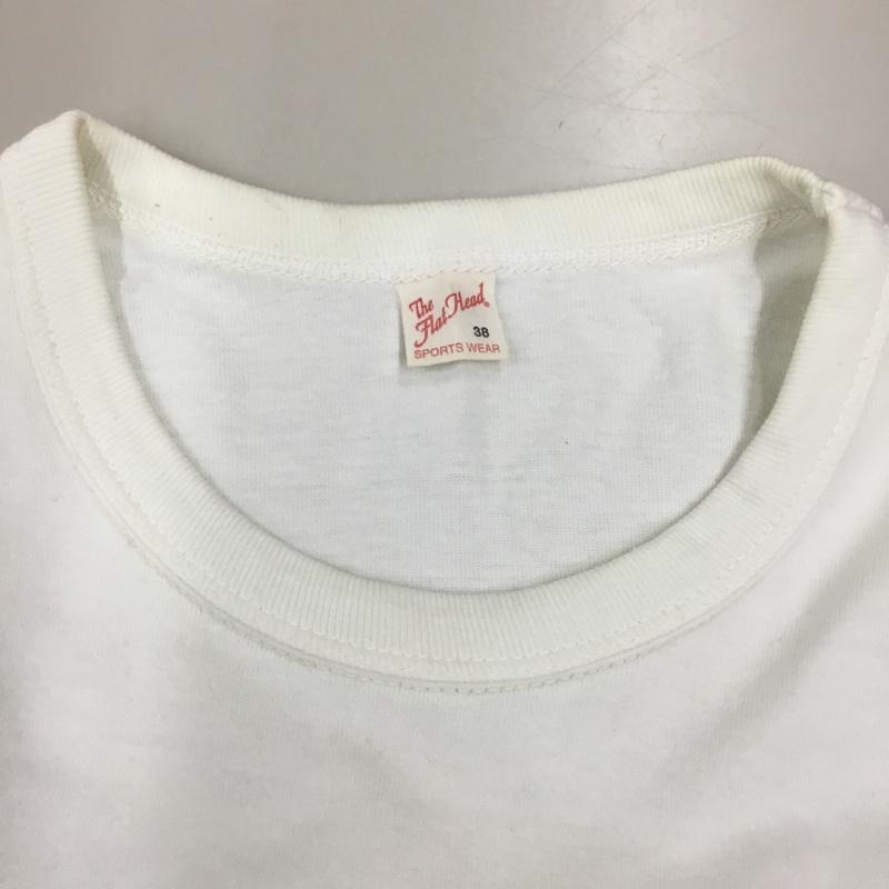 フラットヘッド The Flat Head Tシャツ 半袖 半袖カットソー プリントTシャツ クルーネックカットソー 38 ロゴ、文字 白 / ホワイト /  メンズ USED 古着 中古 10116719