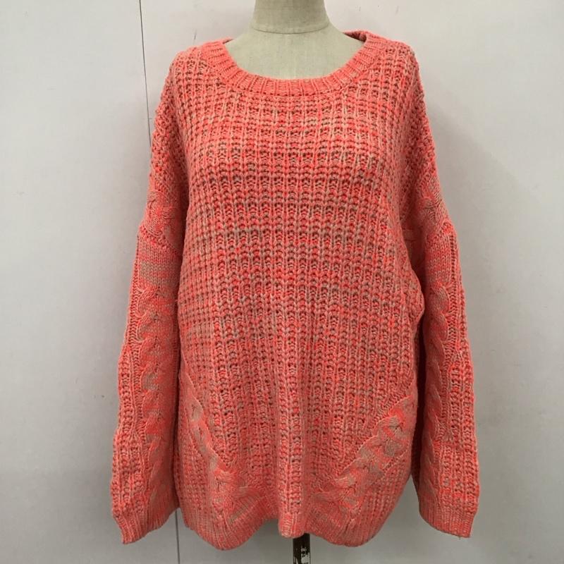チチカカ TITICACA ニット、セーター 長袖 IWJBC208 ネオンカラー ケーブル編み FREE 無地 桃 / ピンク /  レディース USED 古着 中古 10122632