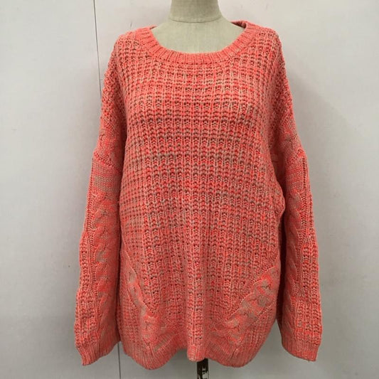 チチカカ TITICACA ニット、セーター 長袖 IWJBC208 ネオンカラー ケーブル編み FREE 無地 桃 / ピンク /  レディース USED 古着 中古 10122632
