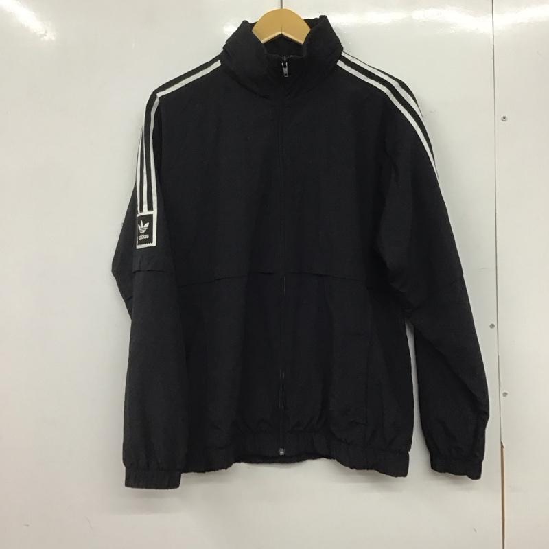 アディダス adidas ジャケット、上着 ジャケット、ブレザー fm7303 ナイロンジャケット ジップアップジャケット M ロゴ、文字 黒 / ブラック /  メンズ USED 古着 中古 10145011