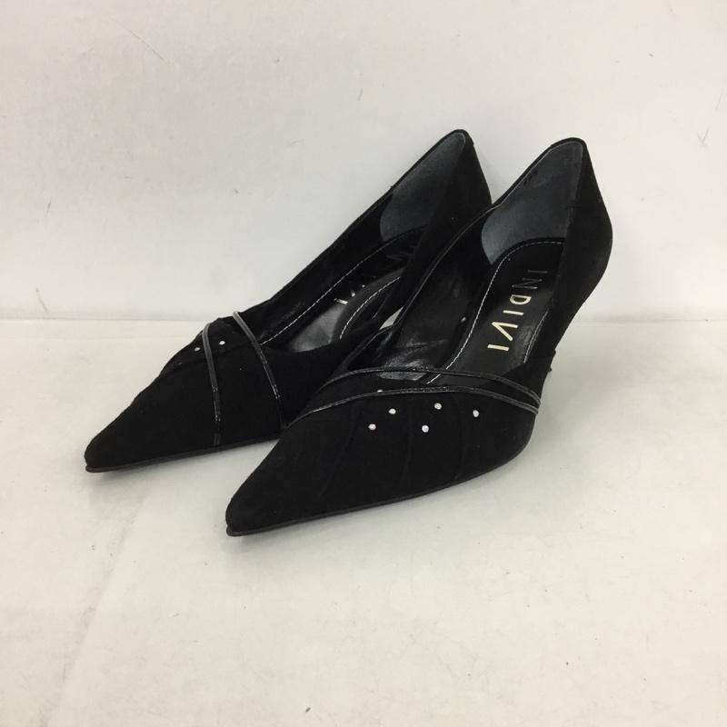 インディヴィ INDIVI パンプス パンプス 23.5 ヒール ポインテッドトゥ 23.5cm 無地 黒 / ブラック /  レディース USED 古着 中古 10149840
