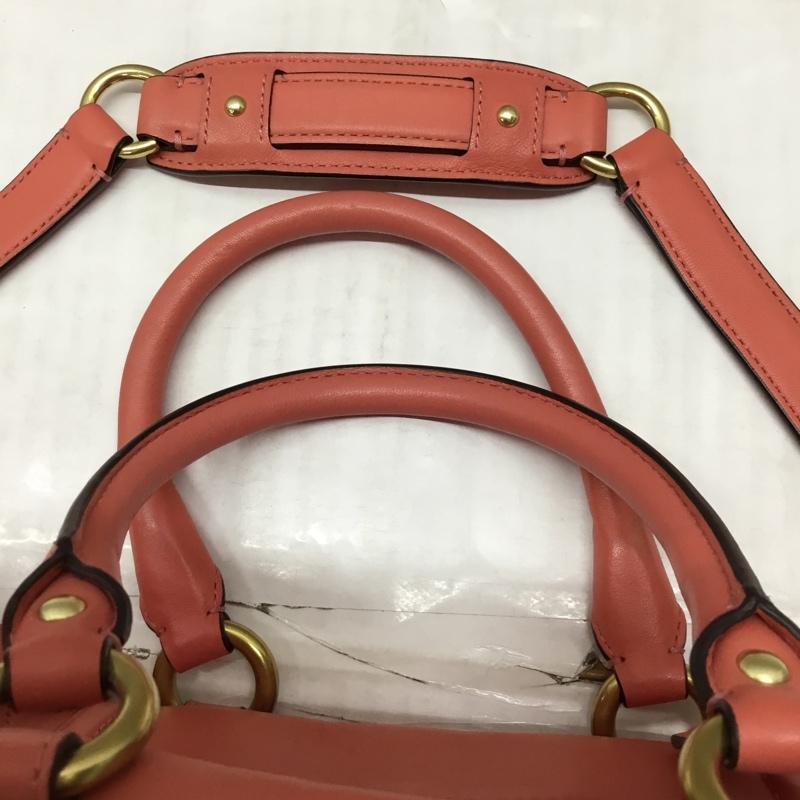 コーチ COACH ハンドバッグ ハンドバッグ F23245 オプアート レザー 2WAY ショルダー パンチング ロゴ、文字 桃 / ピンク /  レディース USED 古着 中古 10120741