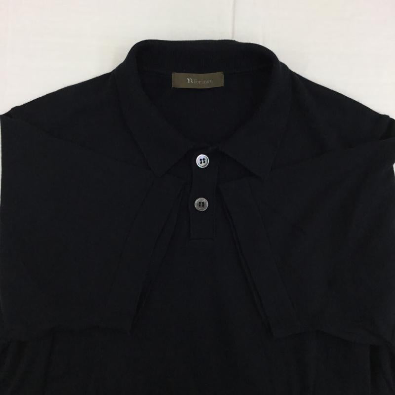 ワイズフォーメン Y s for men ポロシャツ 半袖 無地 黒 / ブラック /  メンズ USED 古着 中古 10139002