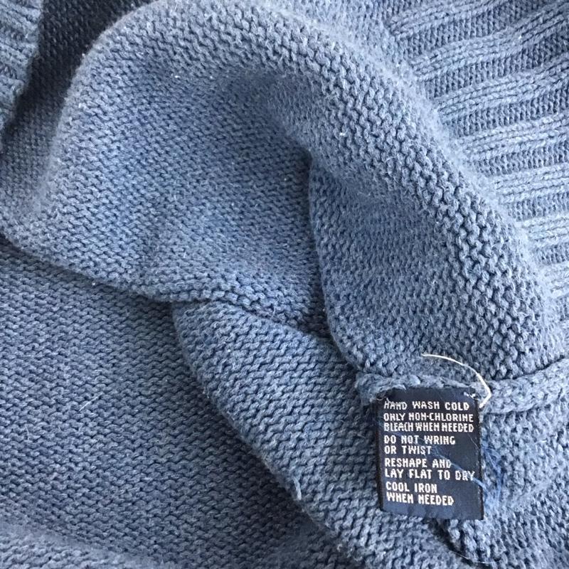 ポロバイラルフローレン Polo by RALPH LAUREN ニット、セーター 長袖 長袖ニットカットソー クルーネック セーター M ロゴ、文字 青 / ブルー /  メンズ USED 古着 中古 10144167