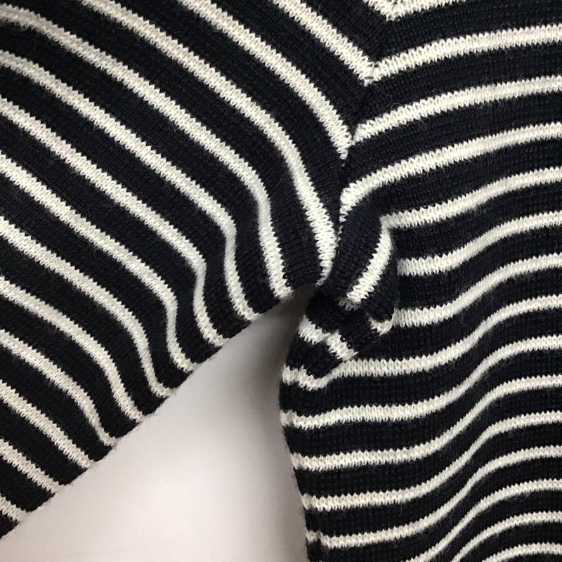 ザラメン ZARA MAN ニット、セーター 長袖 長袖ニットカットソー クルーネック セーター L ボーダー柄 紺 / ネイビー /  メンズ USED 古着 中古 10140911