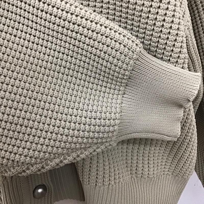 ニコアンド niko and... カーディガン 長袖 NKN35674CF 軽ワッフルVネックカーディガン 長袖ニットカーディガン M 無地 ベージュ / ベージュ /  レディース USED 古着 中古 10117310