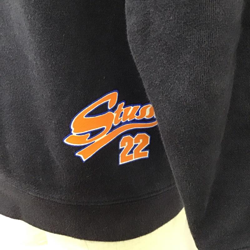 ステューシー STUSSY パーカー 長袖 プルオーバー スウェット 裏起毛 S ロゴ、文字 紺 / ネイビー /  メンズ USED 古着 中古 10122157