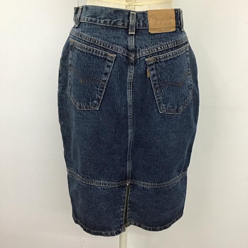 リーバイス Levi s スカート ひざ丈スカート デニムスカート 無地 青 / ブルー /  レディース USED 古着 中古 10117682