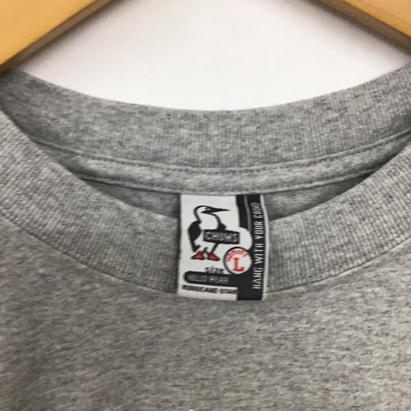 チャムス CHUMS Tシャツ 半袖 L ロゴ、文字 X プリント 灰 / グレー /  レディース USED 古着 中古 10137177