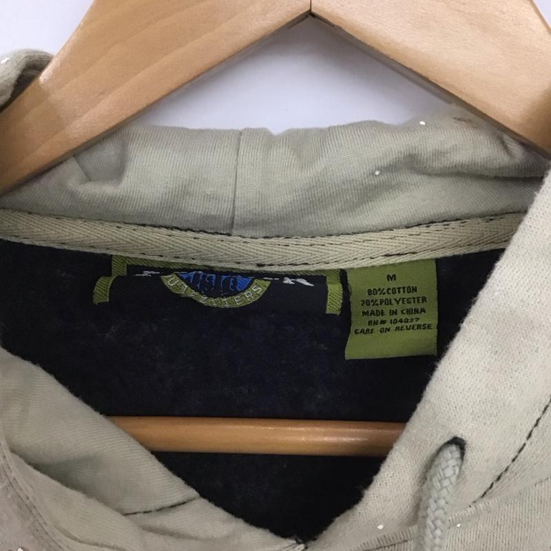 古着 USED パーカー 長袖 長袖パーカー プルオーバーパーカー スウェット 古着 M ロゴ、文字 X ダメージ加工 ベージュ / ベージュ /  メンズ USED 古着 中古 10147975