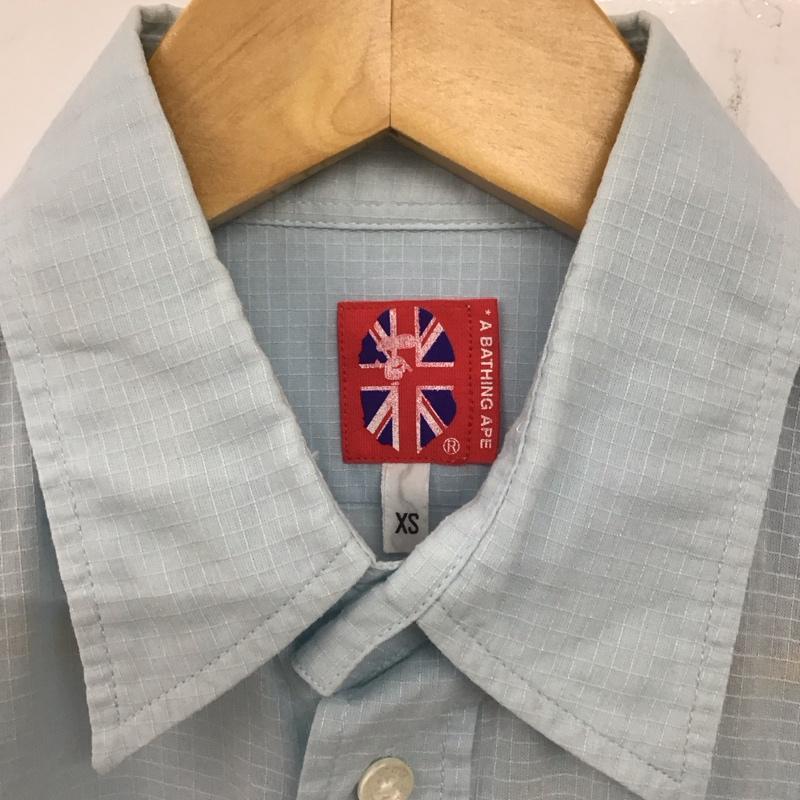 アベイシングエイプ A BATHING APE シャツ、ブラウス 半袖 XS 無地 水色 / ライトブルー /  レディース USED 古着 中古 10139925