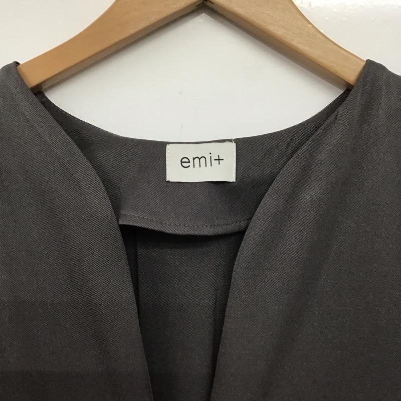 エミプラス emi+ ワンピース ロングスカート ノースリーブ Vネック 無地 灰 / グレー /  レディース USED 古着 中古 10146505