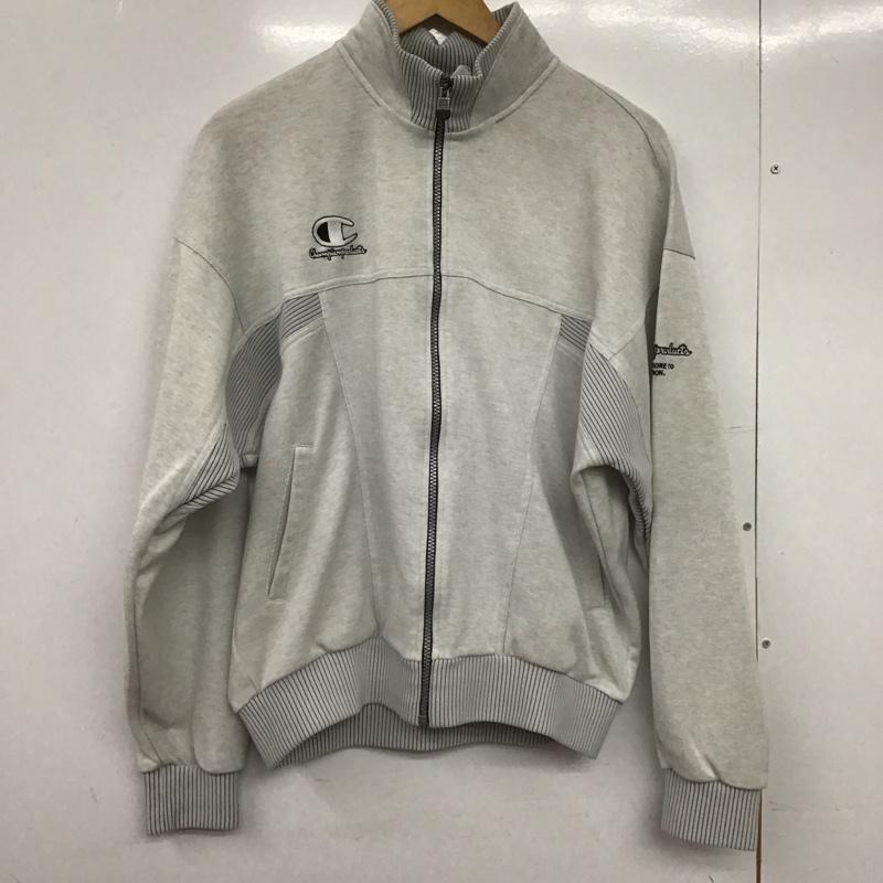 チャンピオン Champion ジャケット、上着 ジャンパー、ブルゾン ジップアップジャケット アウター スタンドネック 0 ロゴ、文字 灰 / グレー /  メンズ USED 古着 中古 10148485