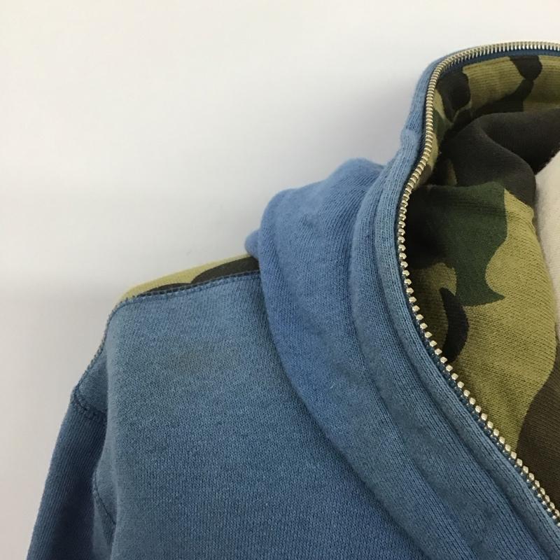 アベイシングエイプ A BATHING APE パーカー 長袖 ジップアップパーカー 長袖パーカー フード付きパーカー XXL 無地 青 / ブルー /  メンズ USED 古着 中古 10107398