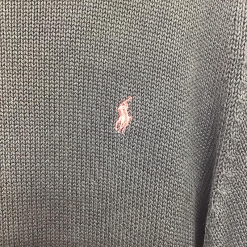 ポロバイラルフローレン Polo by RALPH LAUREN ニット、セーター 長袖 長袖ニットカットソー クルーネック セーター M ロゴ、文字 黒 / ブラック /  メンズ USED 古着 中古 10140847