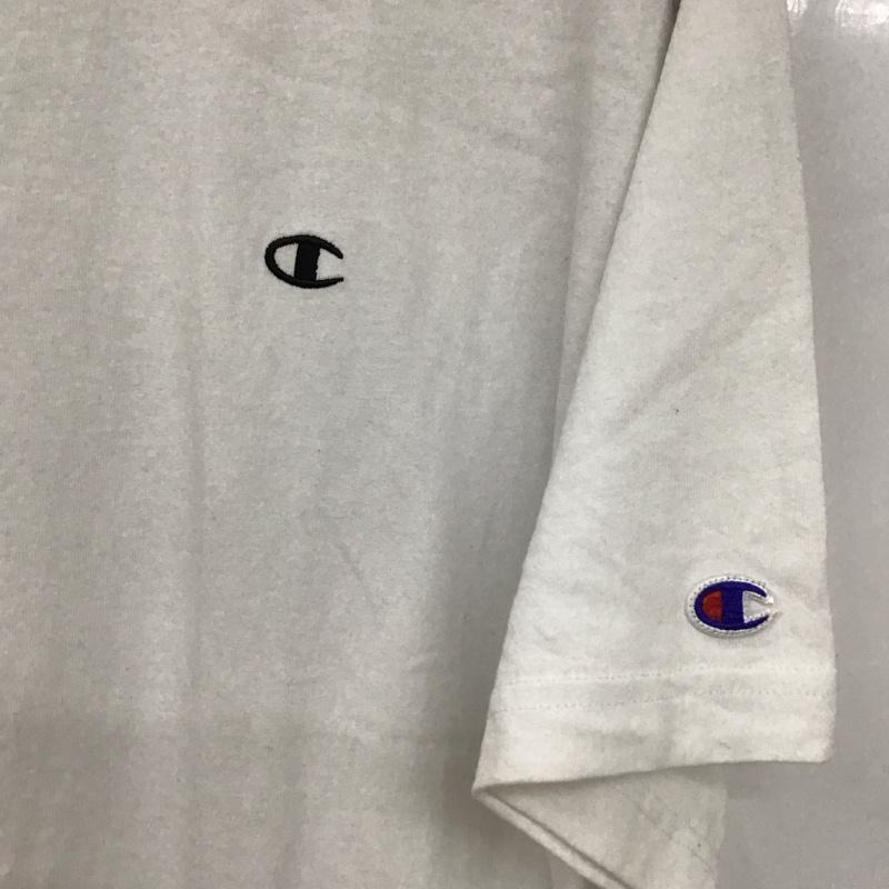 チャンピオン Champion Tシャツ 半袖 C8-V302R プリントTシャツ クルーネックカットソー L ロゴ、文字 白 / ホワイト /  メンズ USED 古着 中古 10130556