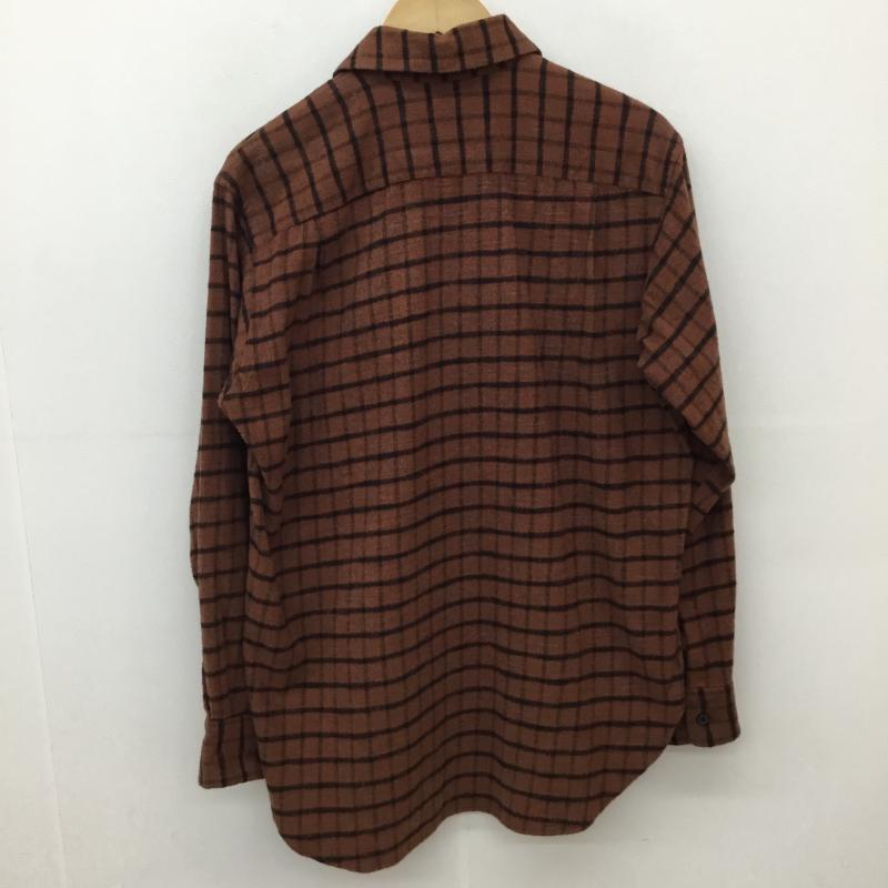 キャプテン サンシャイン Kaptain Sunshine シャツ、ブラウス 長袖 KAPTAIN SUNSHINE キャプテンサンシャイン Cotton Flannel Open Collar Shirt コットンフランネルオープンカラーシャツ 36 格子柄 茶 / ブラウン /  メンズ USED 古着 中古 10135892