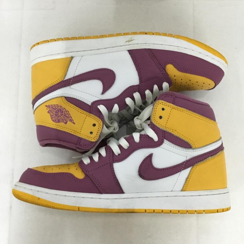 ナイキ NIKE スニーカー スニーカー 555088 706 AIR JORDAN 1 RETRO HIGH OG 27cm 箱有 27.0cm ロゴ、文字 白 / ホワイト / X 橙 / オレンジ / X 紫 / パープル /  メンズ USED 古着 中古 10145882
