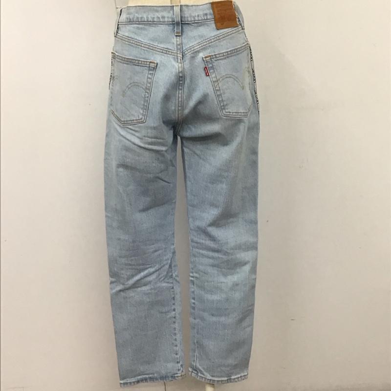 リーバイス Levi s パンツ デニム、ジーンズ 36200-0071 501 CROP DIBS W TAPE W26 L28 26インチ ロゴ、文字 水色 / ライトブルー /  レディース USED 古着 中古 10114580