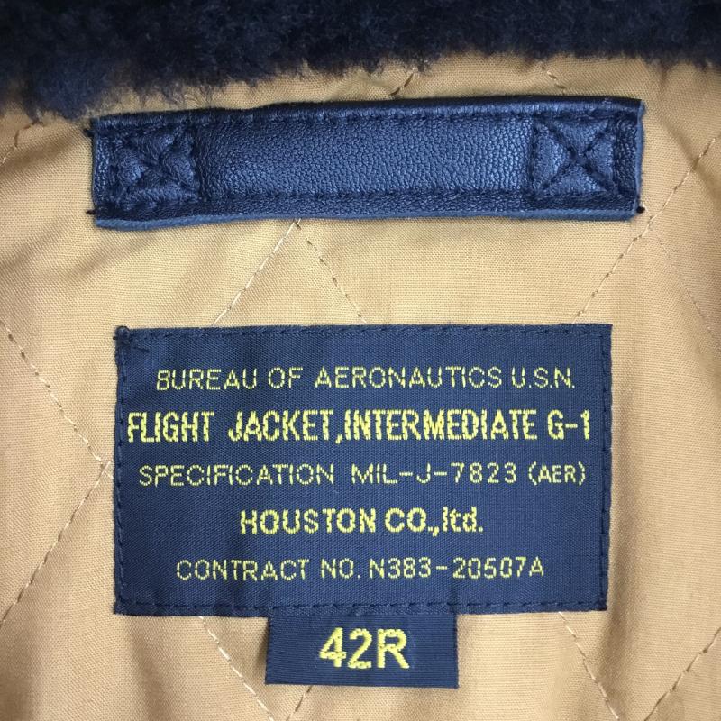 ヒューストン HOUSTON ジャケット、上着 フライトジャケット N383-20507A 42 無地 黒 / ブラック /  メンズ USED 古着 中古 10123114