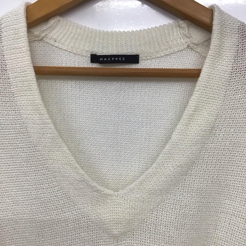 マカフィー MACPHEE ニット、セーター 長袖 S 無地 白 / ホワイト /  レディース USED 古着 中古 10140677