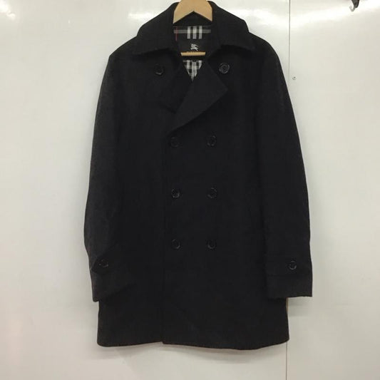 バーバリーブラックレーベル BURBERRY BLACK LABEL コート コート一般 ピーコート アウター ダブル ロングコート L 無地 黒 / ブラック /  メンズ USED 古着 中古 10144457