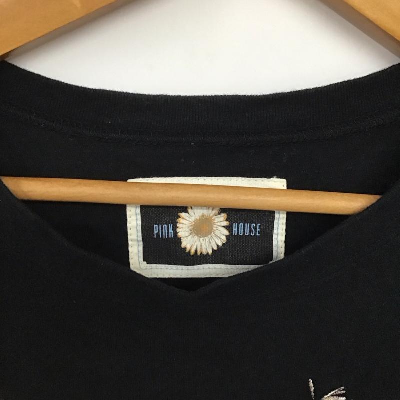 ピンクハウス PINK HOUSE Tシャツ 七分袖 L 無地 黒 / ブラック /  レディース USED 古着 中古 10143376