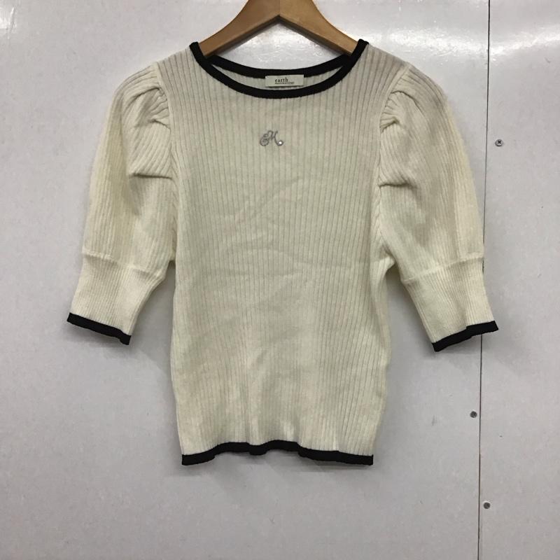 アースミュージックアンドエコロジー earth music&ecology カットソー 半袖 FREE 無地 白 / ホワイト /  レディース USED 古着 中古 10141564