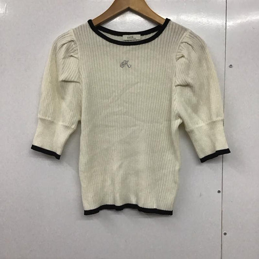 アースミュージックアンドエコロジー earth music&ecology カットソー 半袖 FREE 無地 白 / ホワイト /  レディース USED 古着 中古 10141564