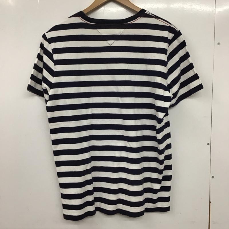 トミー ジーンズ TOMMY JEANS Tシャツ 半袖 L ボーダー柄 白 / ホワイト / X 紺 / ネイビー /  メンズ USED 古着 中古 10134830