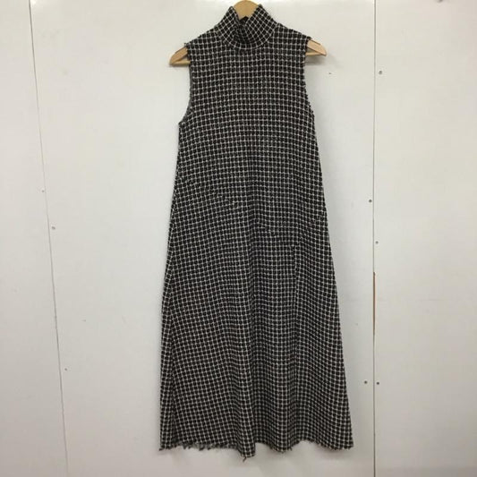 ザラ ZARA ワンピース ロングスカート 6771 020 084 スタンドネック ノースリーブ S チェック 白 / ホワイト / X 黒 / ブラック /  レディース USED 古着 中古 10138665