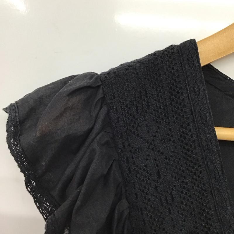 フリークスストア FREAK S STORE シャツ、ブラウス 半袖 1103248900624 インド ノースリーブ レースフリル カシュクールトップス FREE 無地 黒 / ブラック /  レディース USED 古着 中古 10150848