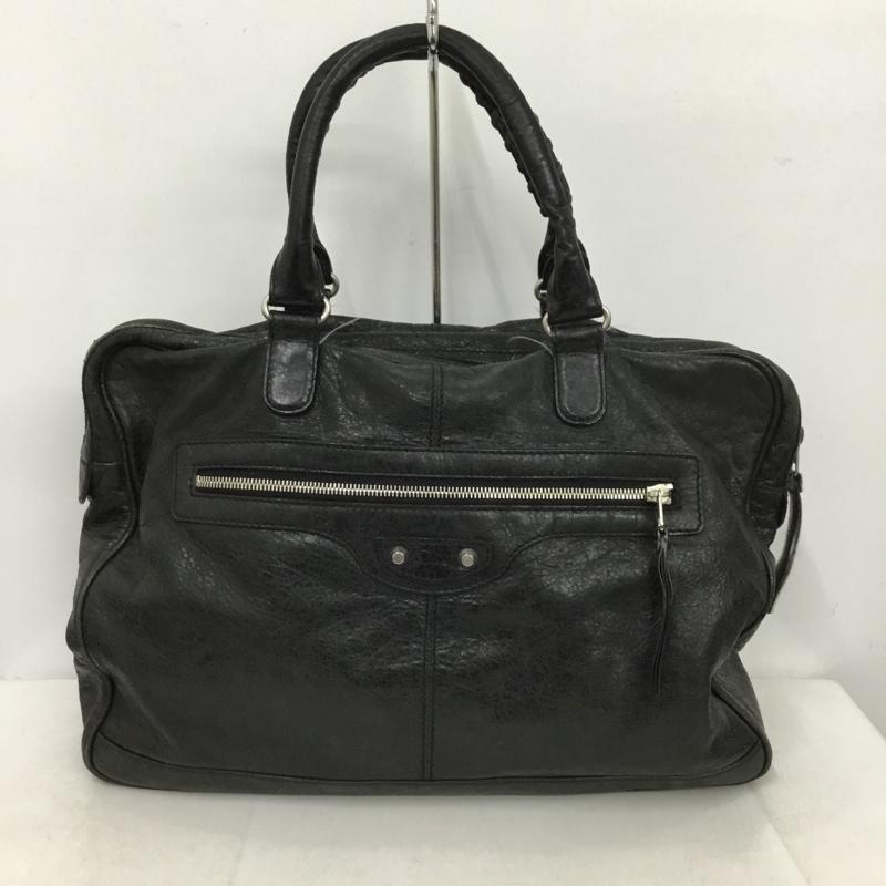 バレンシアガ BALENCIAGA ブリーフケース、書類かばん ブリーフケース、書類かばん 272405 1080 レザー ブリーフケース ビジネスバッグ 無地 黒 / ブラック /  メンズ USED 古着 中古 10147729