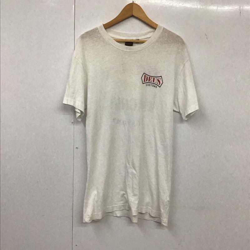 デウスエクスマキナ DEUS EX MACHINA Tシャツ 半袖 半袖カットソー プリントTシャツ クルーネックカットソー XS ロゴ、文字 白 / ホワイト /  メンズ USED 古着 中古 10132414