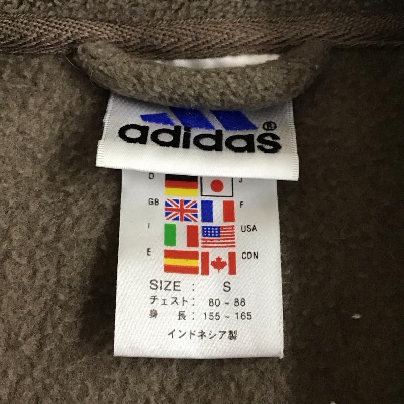 アディダス adidas ジャケット、上着 ジャケット、ブレザー 長袖フリースジャケット カジュアルジャケット ジップネックジャケット S ロゴ、文字 茶 / ブラウン /  メンズ USED 古着 中古 10120013