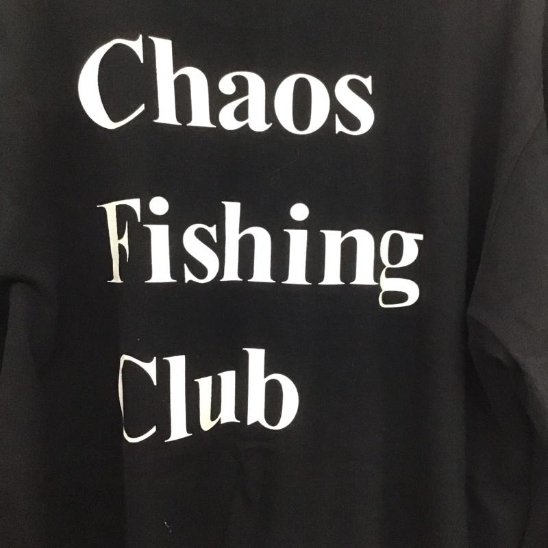 カオス フィッシング クラブ Chaos Fishing Club Tシャツ 長袖 長袖カットソー プリントTシャツ クルーネック L ロゴ、文字 黒 / ブラック /  メンズ USED 古着 中古 10140104