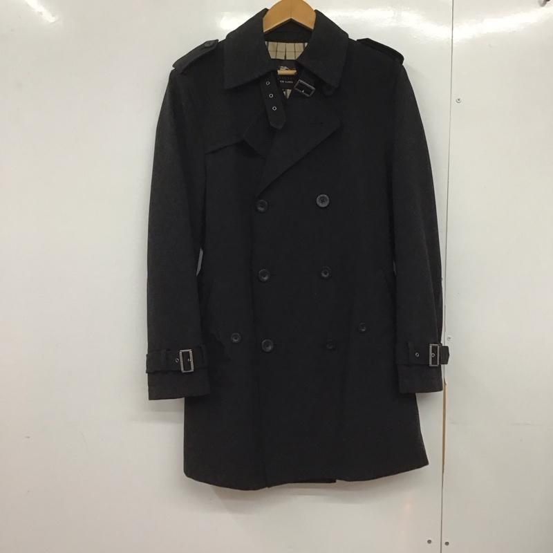 バーバリーブラックレーベル BURBERRY BLACK LABEL コート コート一般 ロングコート カラージャケット アウター ダブルジャケット L 無地 黒 / ブラック /  メンズ USED 古着 中古 10146016