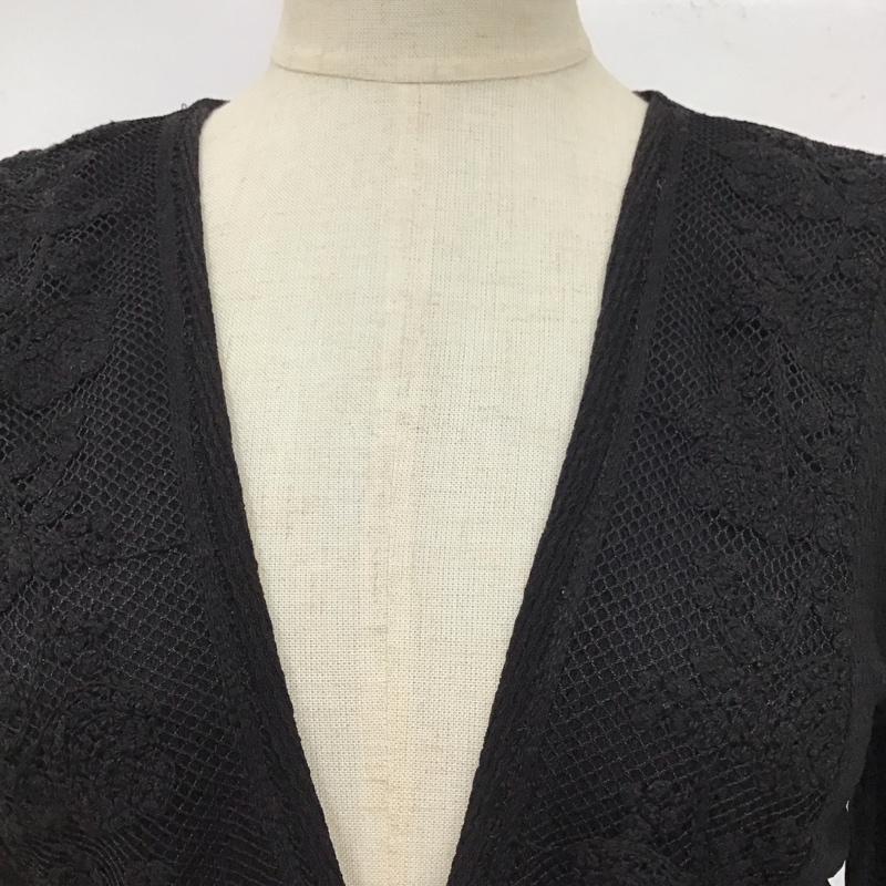 ザラ ZARA ワンピース ロングスカート 5039 945 800 長袖 Vネック S 刺繍 黒 / ブラック /  レディース USED 古着 中古 10115907