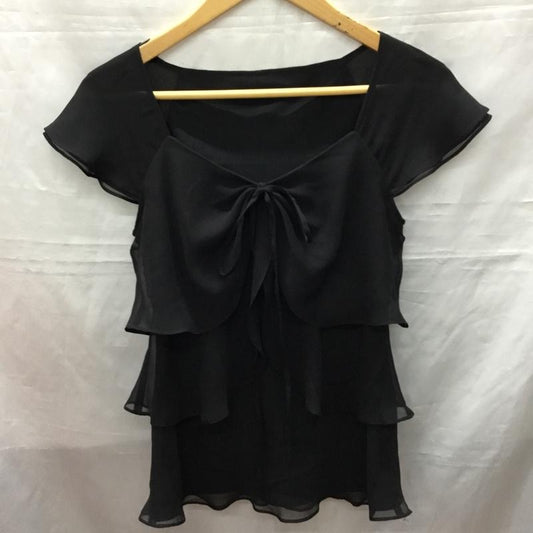 アンタイトル UNTITLED カットソー 半袖 JE153-12590JJ ティアード 2 無地 黒 / ブラック /  レディース USED 古着 中古 10118165